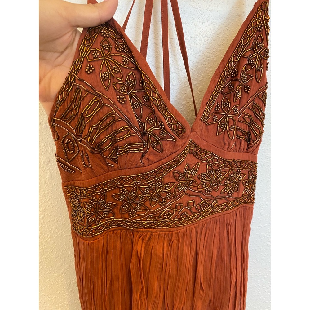 NWOT Boho Beaded Strappy Back Dress